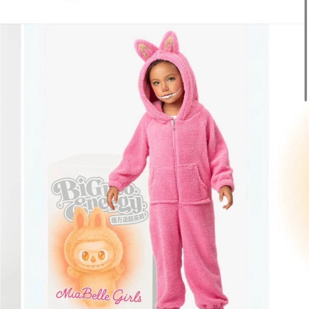 Pink Labubu costume / onesie girls size 10/12 new from Mia Belle